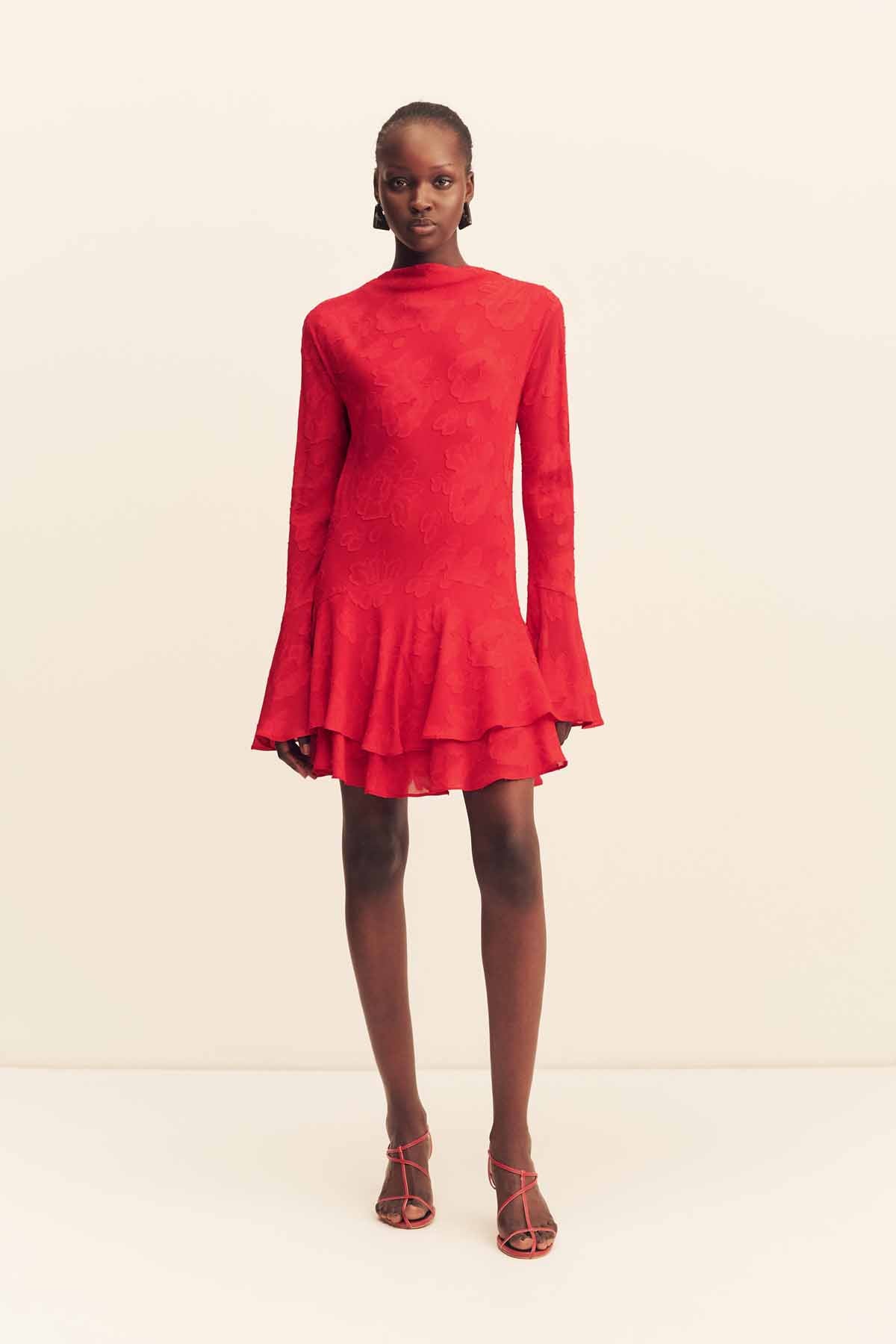 Bowery Long Sleeve Ruffle Mini Dress | Cherry | Dresses | Shona Joy Bowery Long Sleeve Ruffle Mini Dress | Cherry | Dresses | Shona Joy
