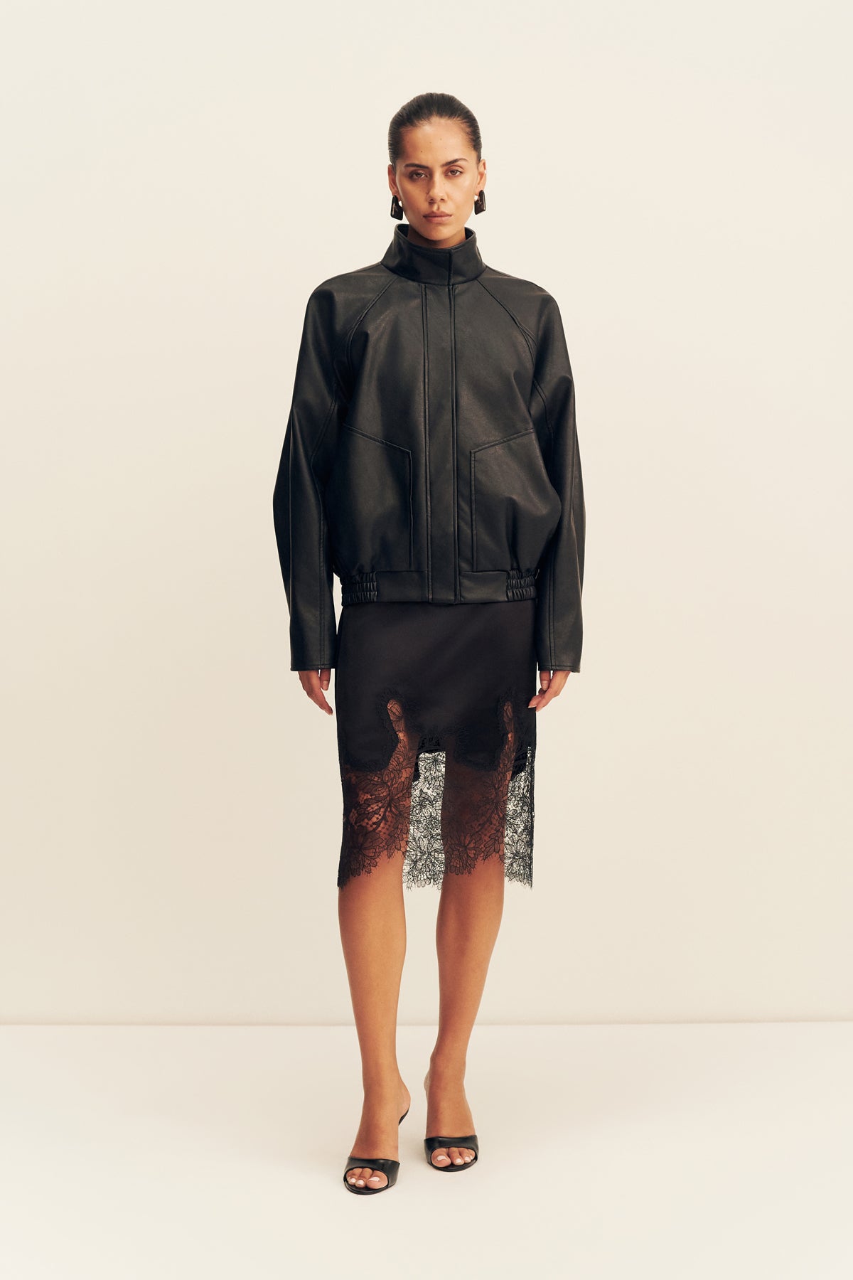 Kennedy Faux Leather Jacket | Black | Outerwear | Shona Joy