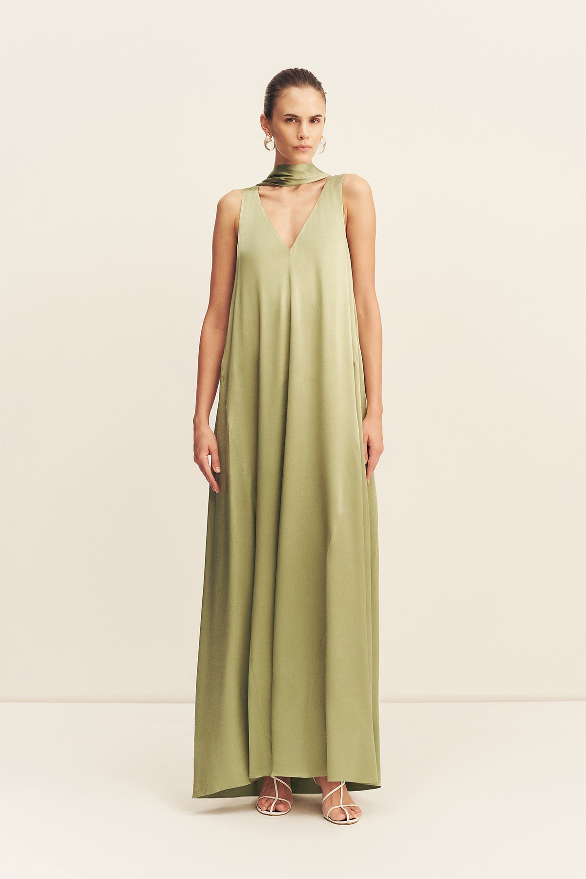 slim fit dress slacks La Lune Scarf Panelled Maxi Dress | Fern | Dresses