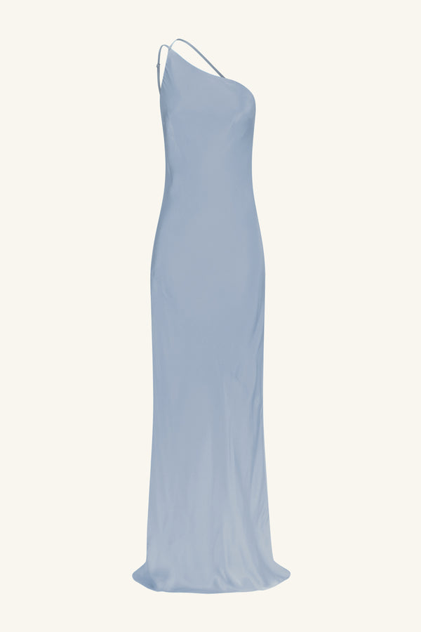 LA LUNE ONE SHOULDER COWL BACK MAXI DRESS - POWDER BLUE_G