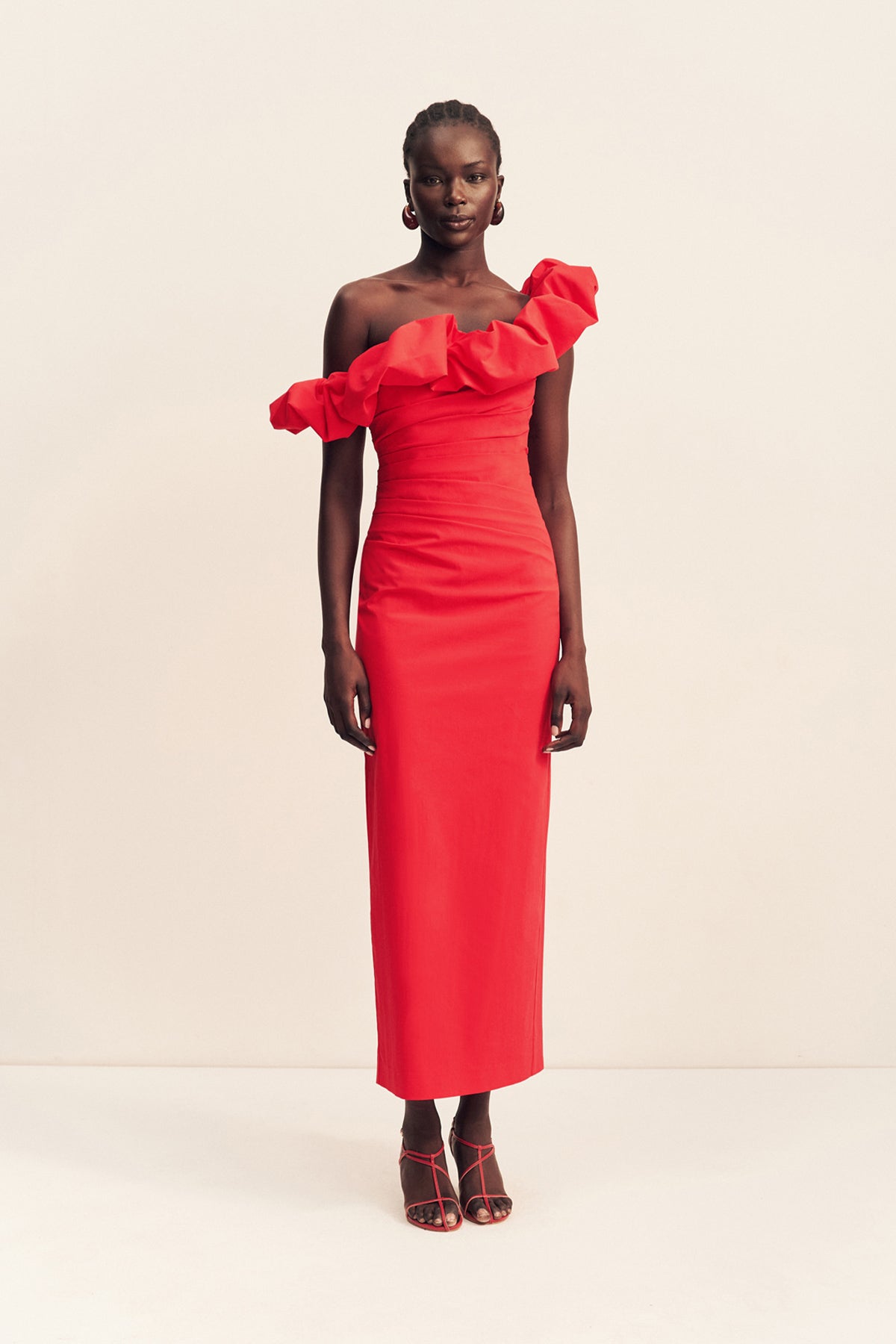 Campbell Ruffle Draped Maxi Dress | Goji | Dresses | Shona Joy