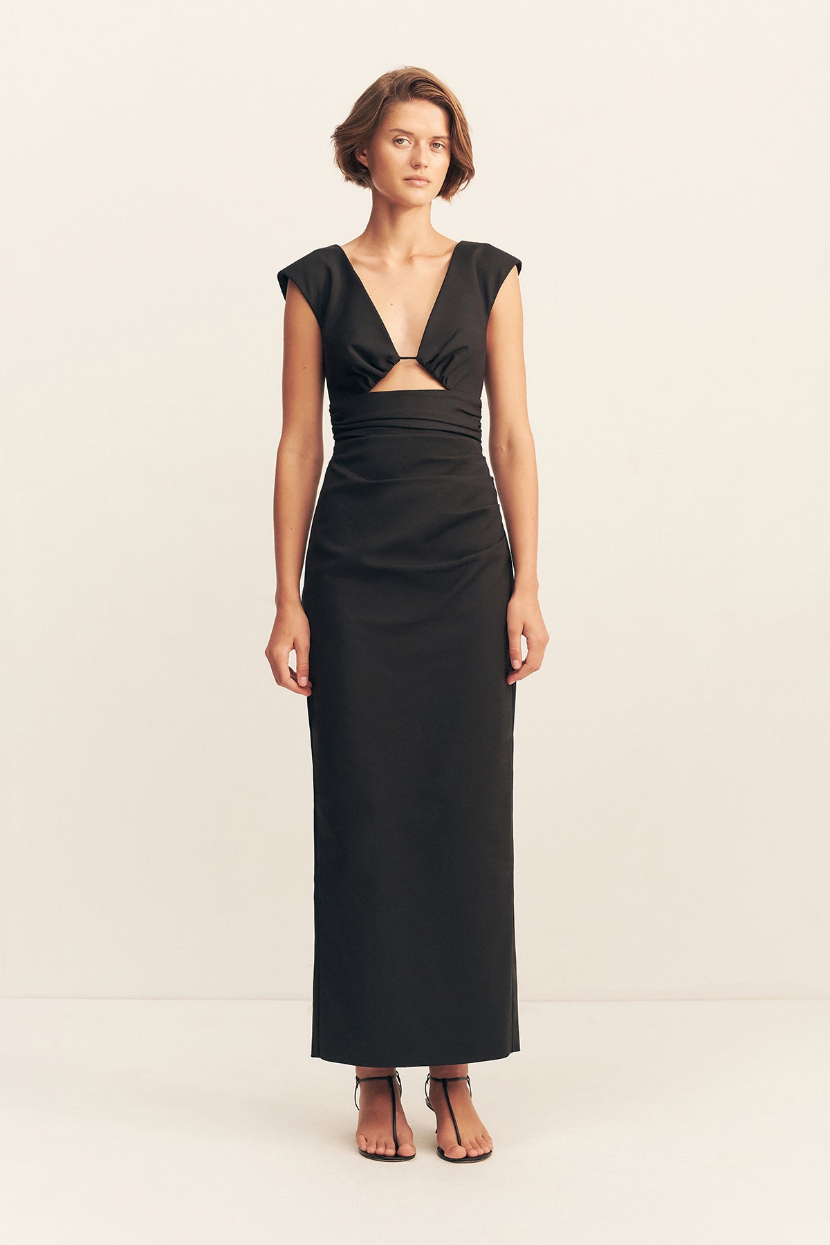 green emerald velvet dress Lani Plunged Cut Out Maxi Dress | Black | Dresses