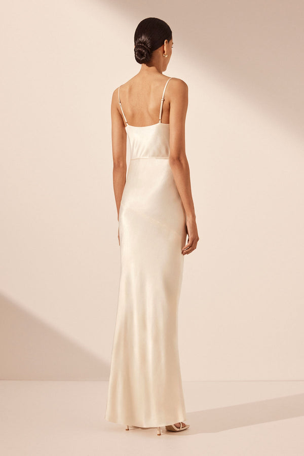 LA LUNE BIAS COWL MAXI DRESS - CREAM_B