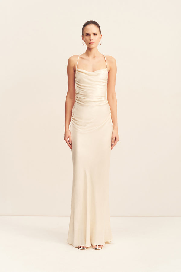 LA LUNE LACE BACK MAXI DRESS - CREAM_F