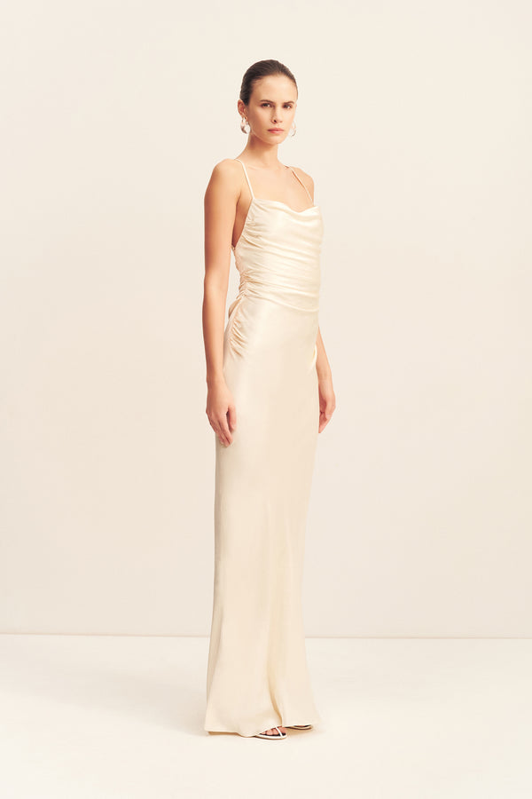 LA LUNE LACE BACK MAXI DRESS - CREAM