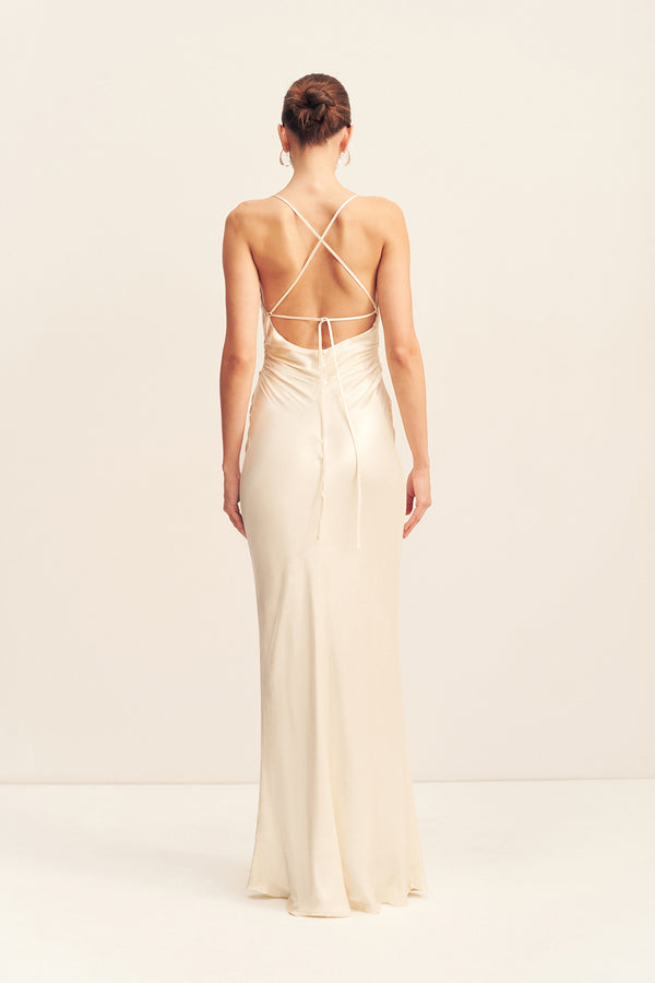 LA LUNE LACE BACK MAXI DRESS - CREAM