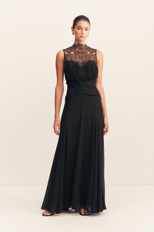 EMORY LACE SLEEVELESS MAXI DRESS - BLACK_F