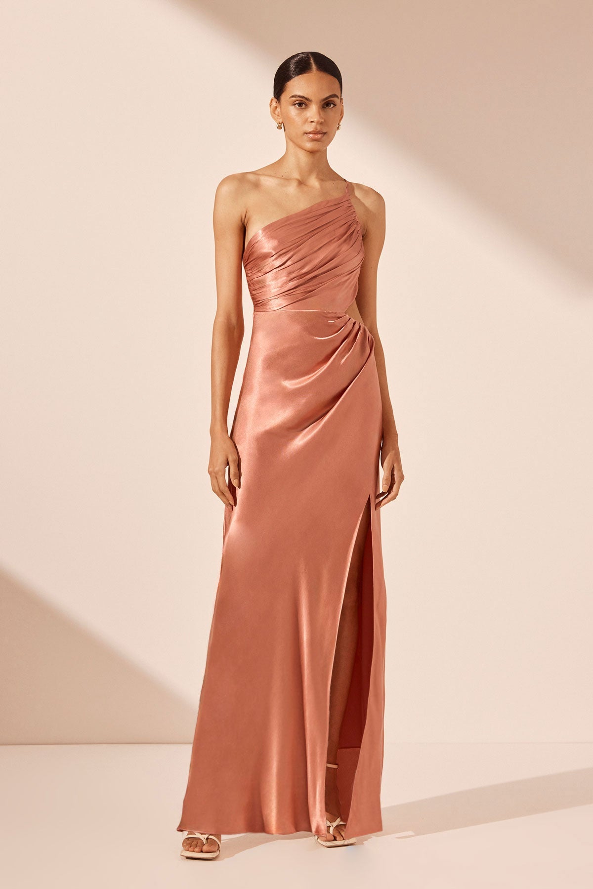 La Lune Asymmetrical Gathered Maxi Dress | Antique Rose | Dresses | Shona Joy La Lune Asymmetrical Gathered Maxi Dress | Antique Rose | Dresses | Shona Joy