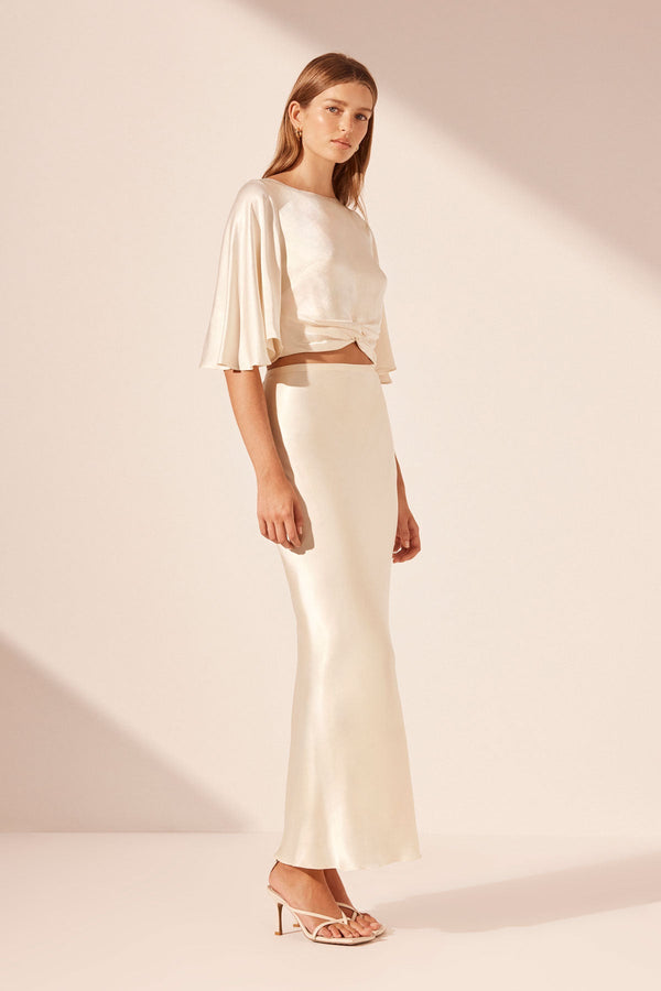 LA LUNE BIAS MAXI SKIRT - CREAM_A