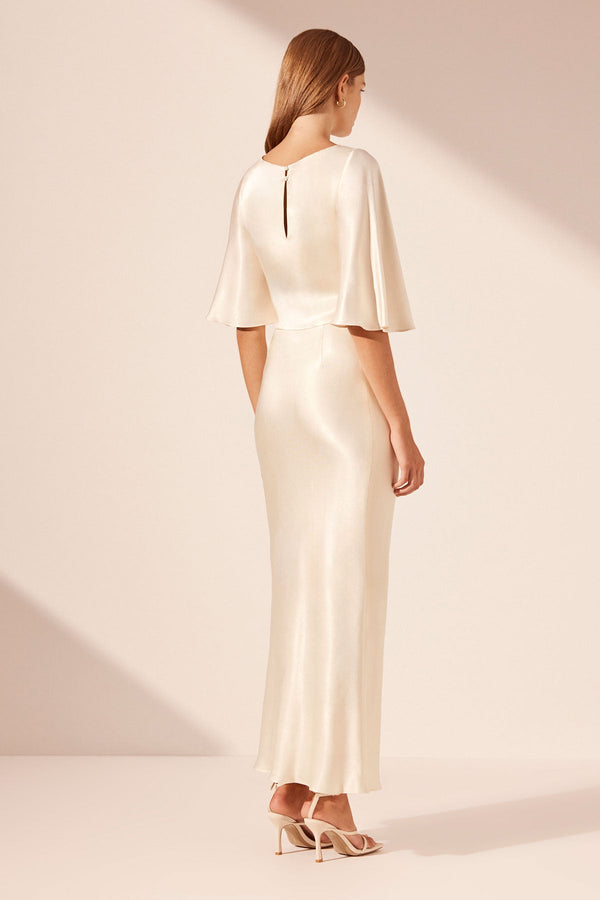 LA LUNE BIAS MAXI SKIRT - CREAM_B