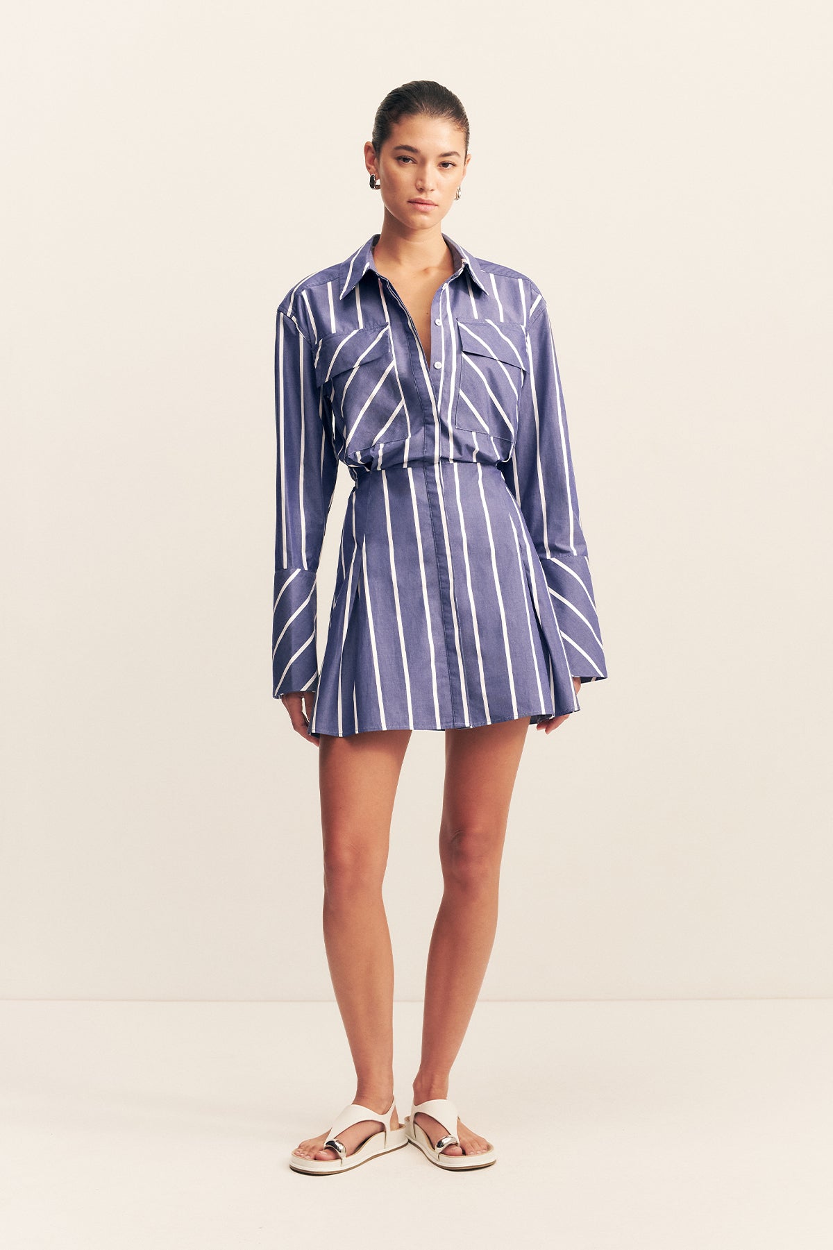 shirt mini dress Cambridge Shirt Mini Dress | Chambray Blanc | Dresses