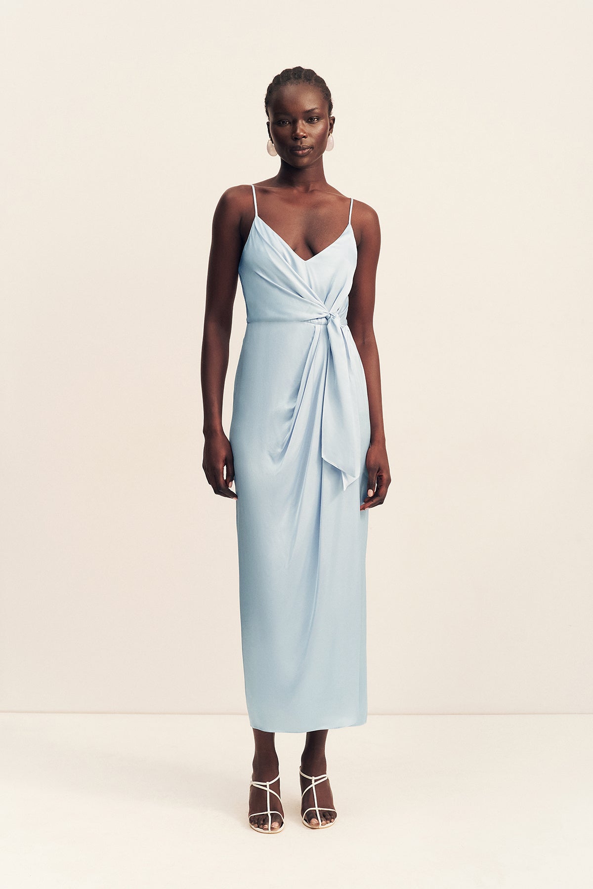 shona joy lautner tie front bias midi dress Shona Joy Lautner Tie Front Midi Dress Size 10
