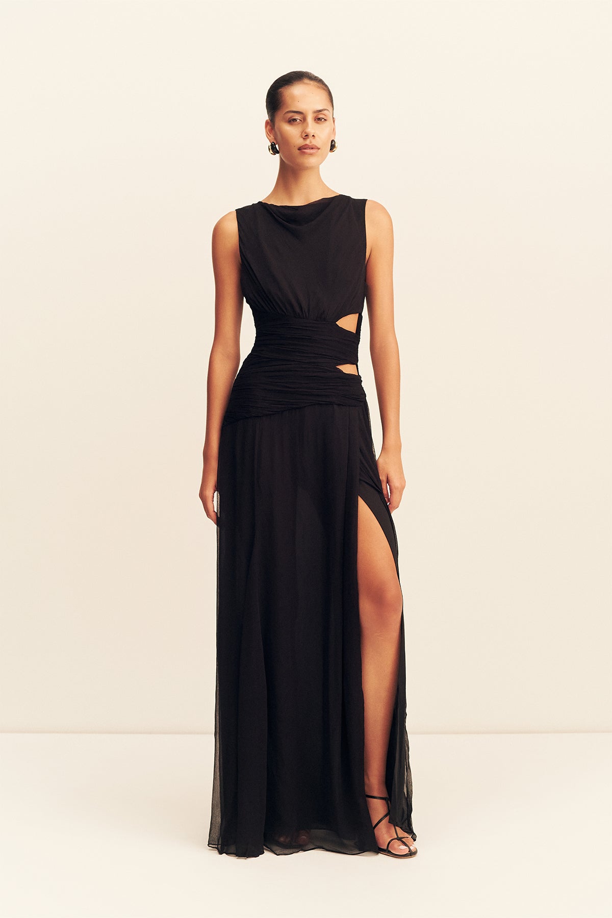 Claude Cut Out Side Split Maxi Dress | Black | Dresses Claude Cut Out Side Split Maxi Dress | Black | Dresses
