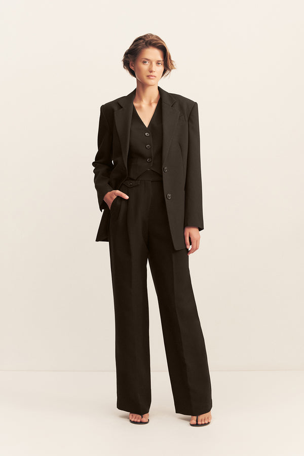 IRENA OVERSIZED TAILORED BLAZER - BLACK_F