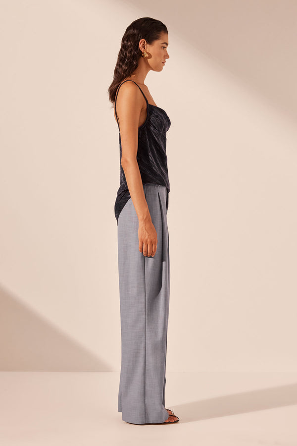 HOLLI LONG LINE COWL NECK CAMI - DARK ASH_S