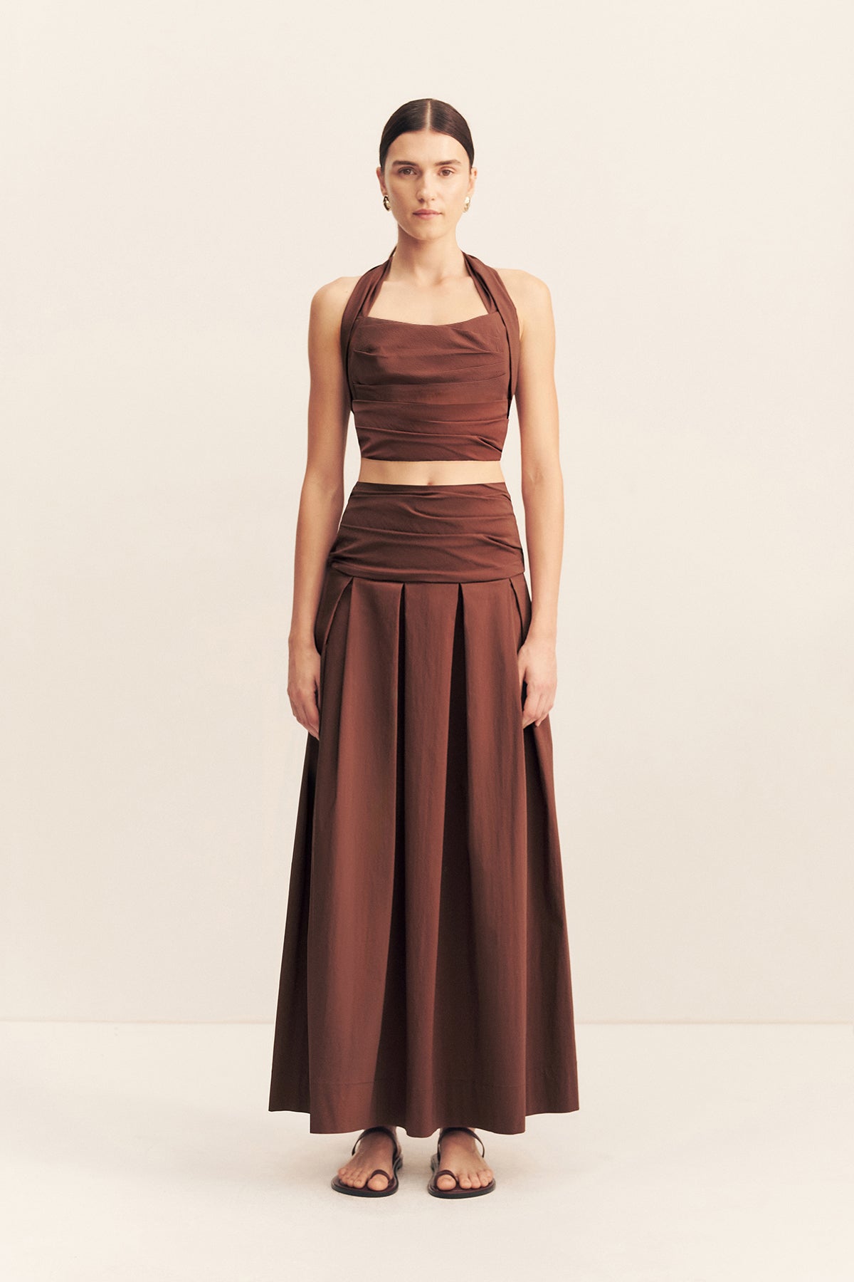 Campbell Halter Neck Top | Espresso | Tops | Shona Joy