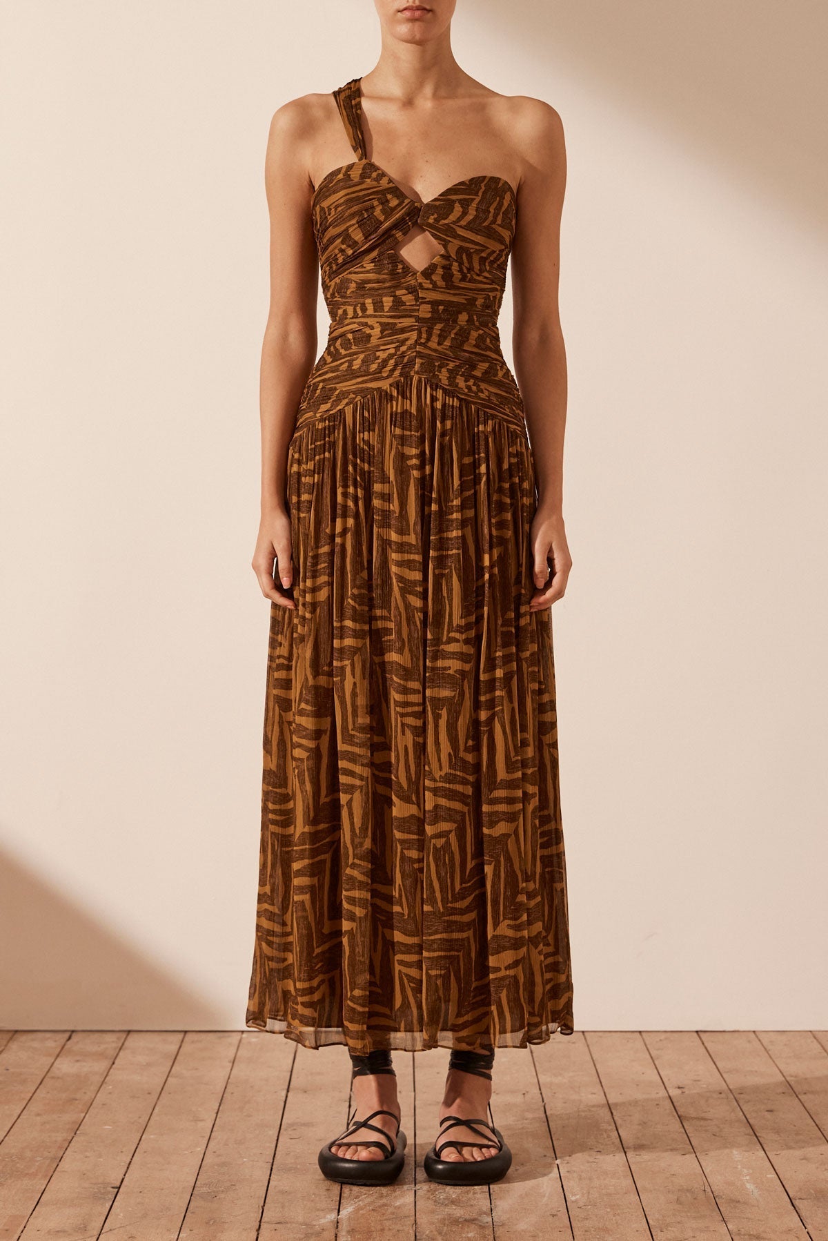 One shoulder store dresses midi