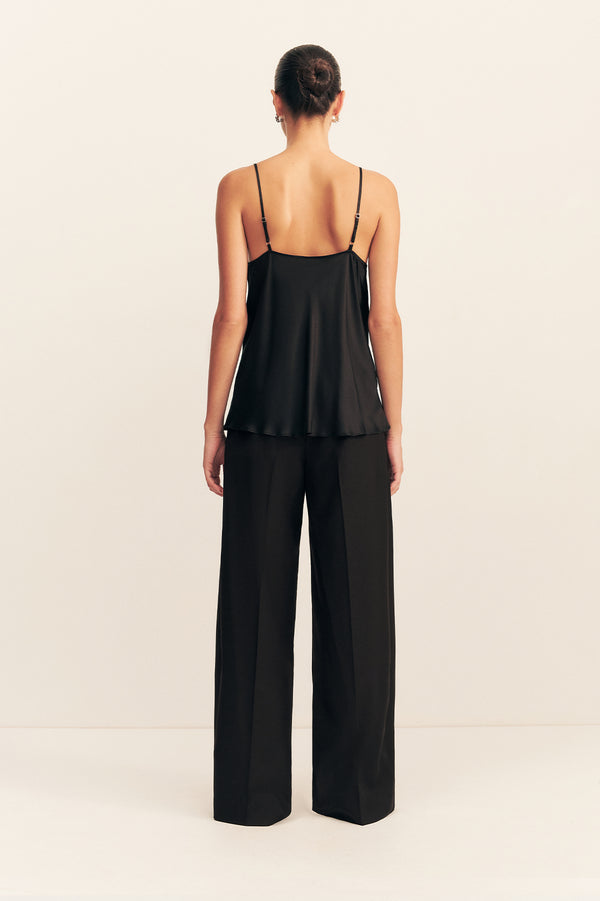 CASTRO WIDE LEG BELTED PANT - BLACK