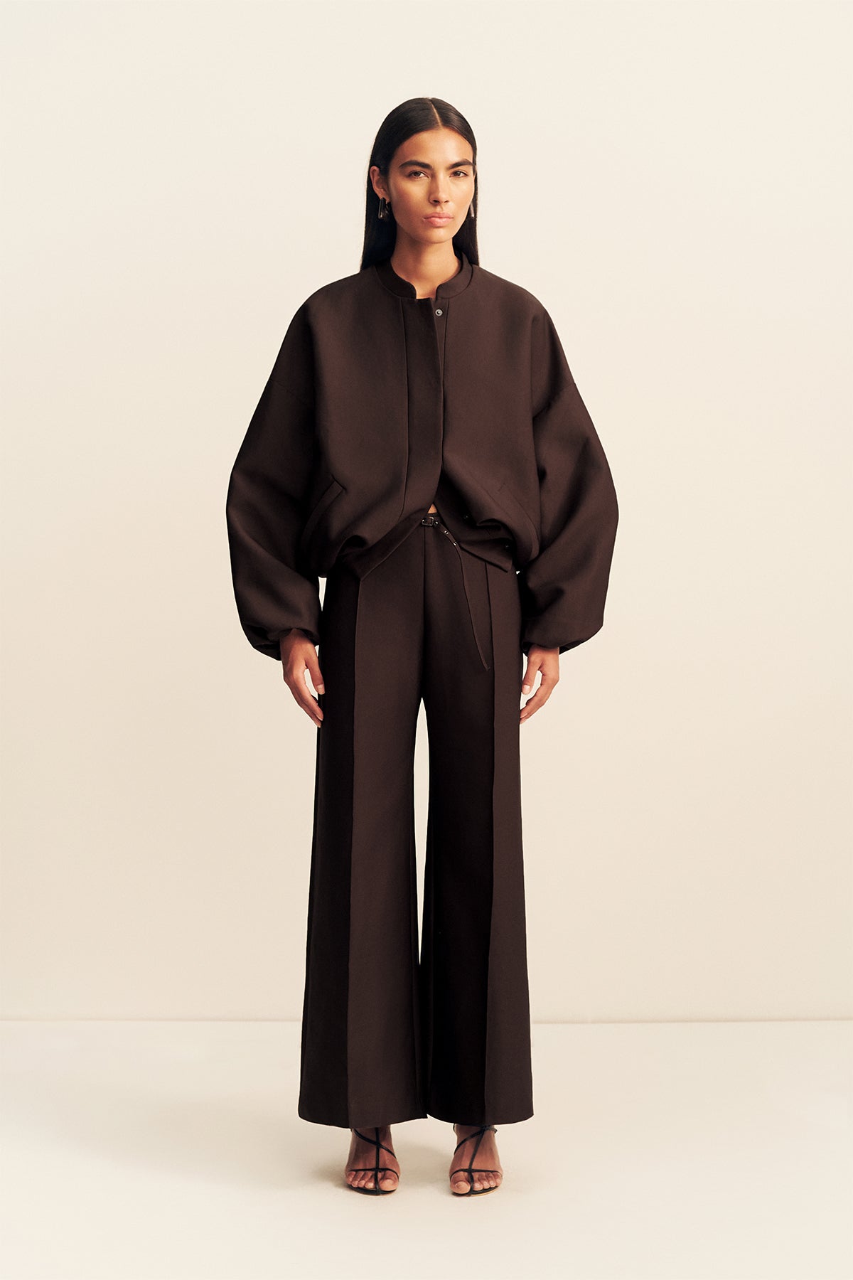 Otis Wide Leg Belted Pant | Ristretto | Pants | Shona Joy