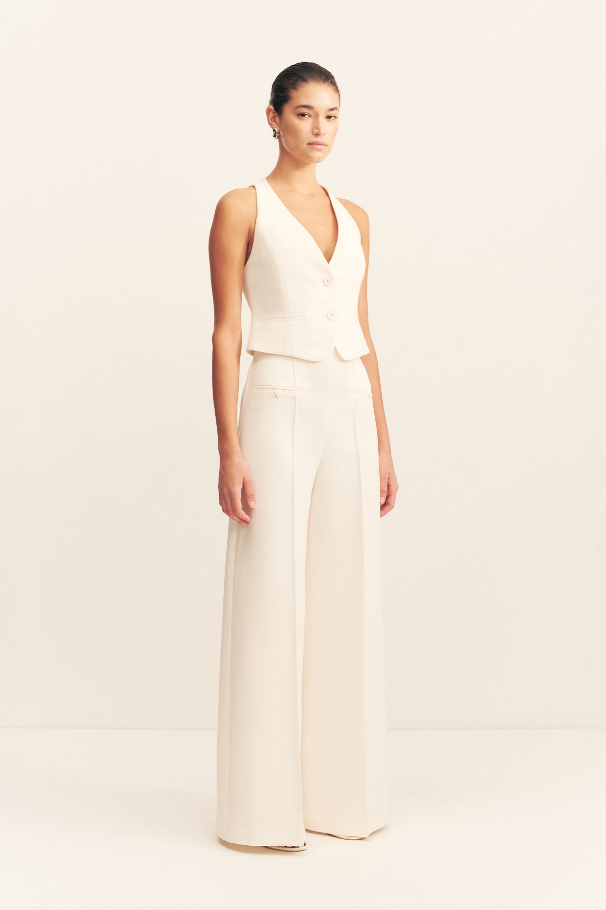Victory Wide Leg Pant - Brown/Cream