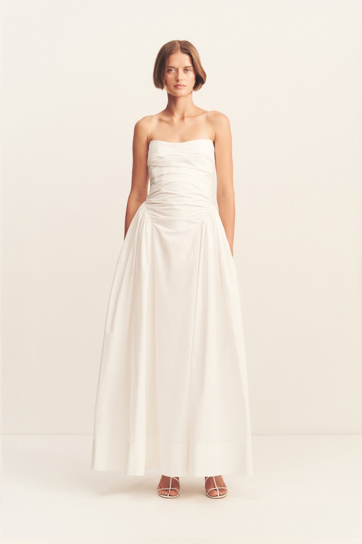 blanc linen strapless panelled maxi dress Morton Strapless Panelled Maxi Dress | White | Dresses