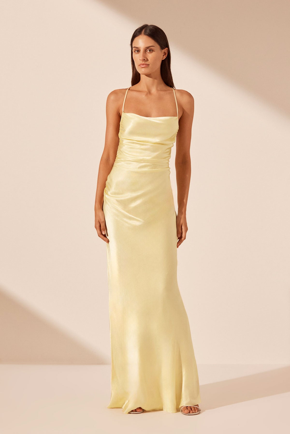 La Lune Lace Back Maxi Dress Lemon Dresses Shona Joy