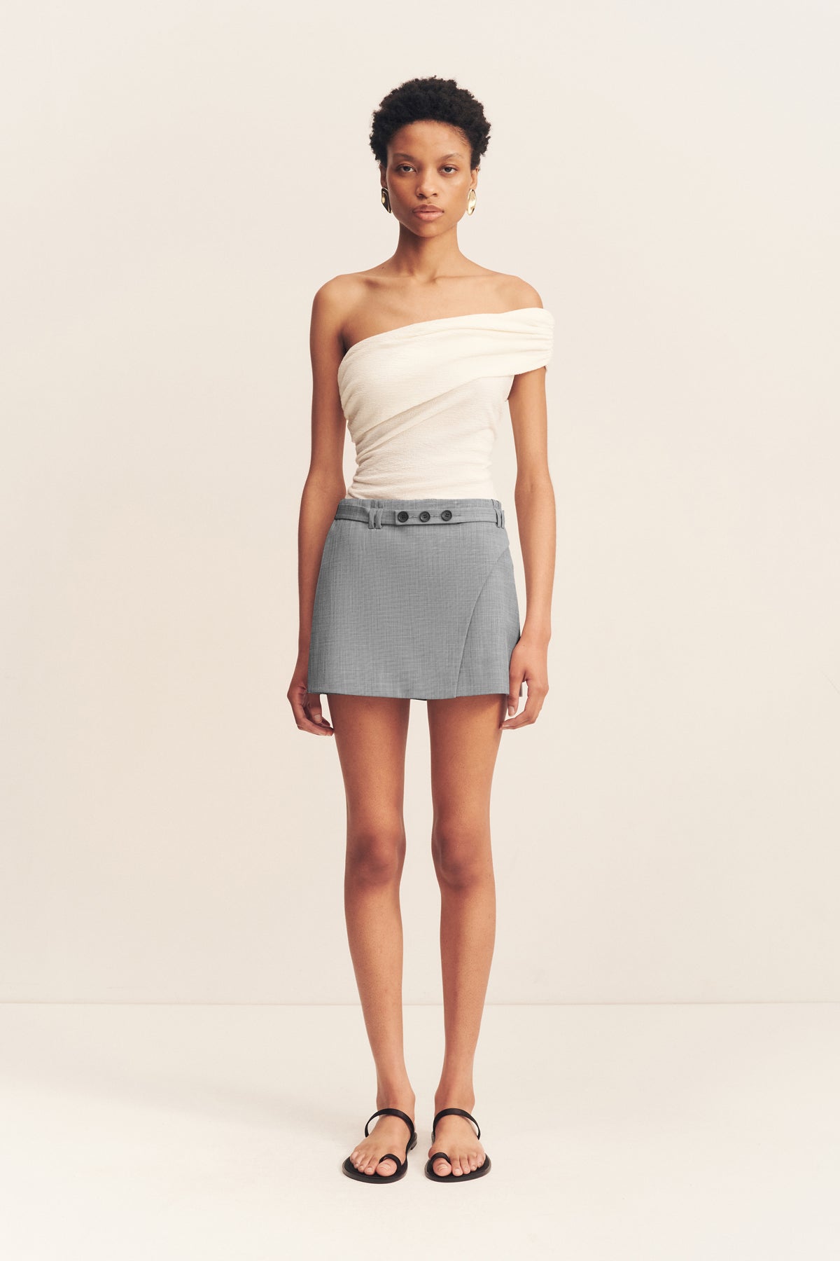 Asher Mini Skirt | Smoke Grey | Skirts | Shona Joy