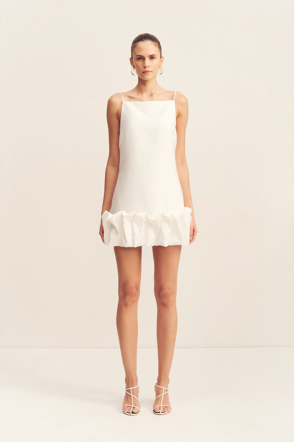 Otis Bubble Hem Mini Dress | Ivory | Dresses | Shona Joy