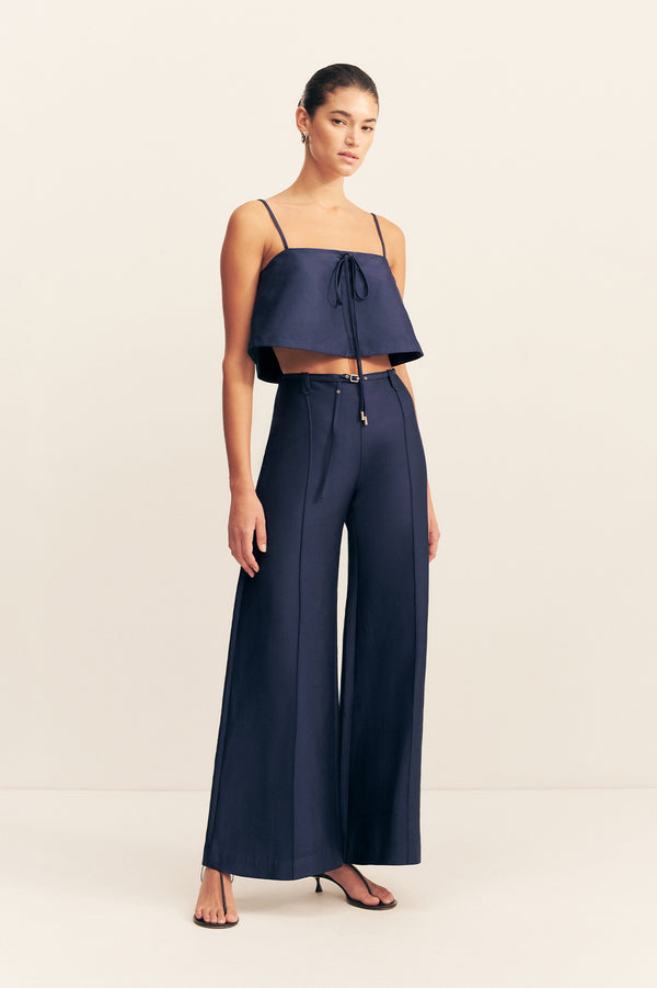 OTIS WIDE LEG BELTED PANT - MIDNIGHT_F