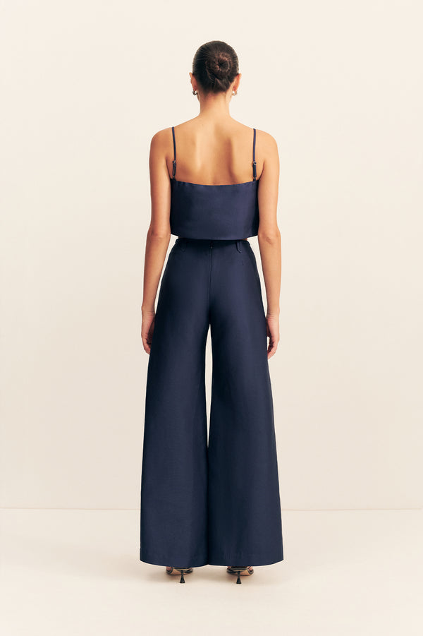 OTIS WIDE LEG BELTED PANT - MIDNIGHT