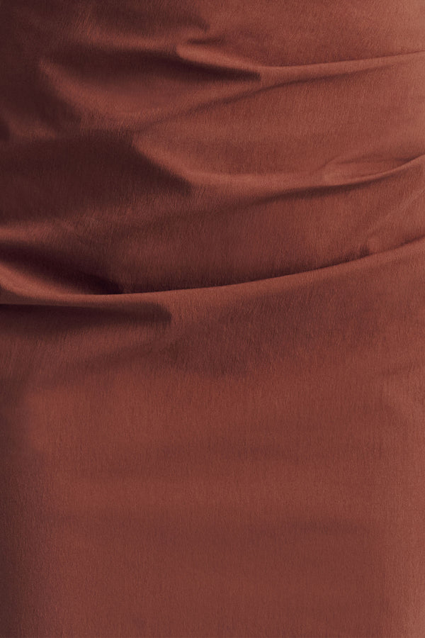 CAMPBELL STRAPLESS BUBBLE MAXI DRESS - ESPRESSO