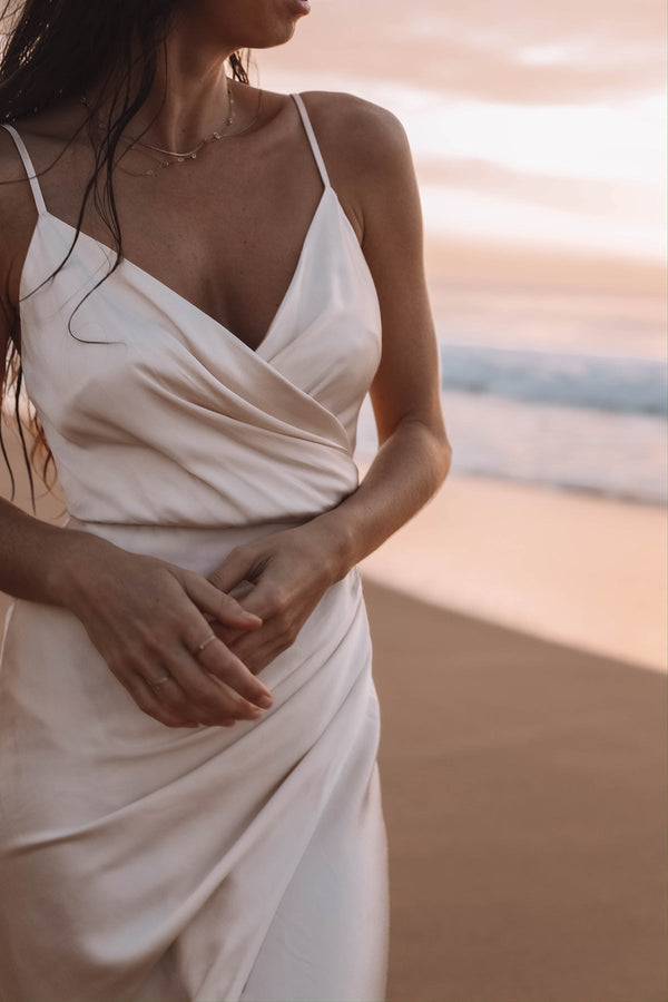LA LUNE CROSS DRAPED MAXI DRESS - CREAM_C2