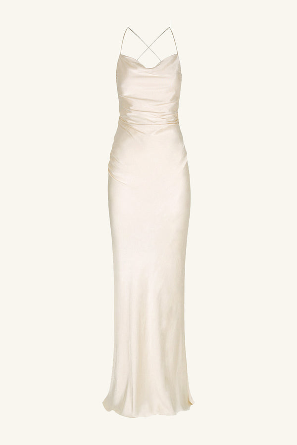 LA LUNE LACE BACK MAXI DRESS - CREAM_G