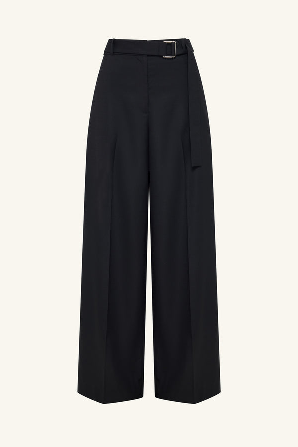 CASTRO WIDE LEG BELTED PANT - BLACK_G