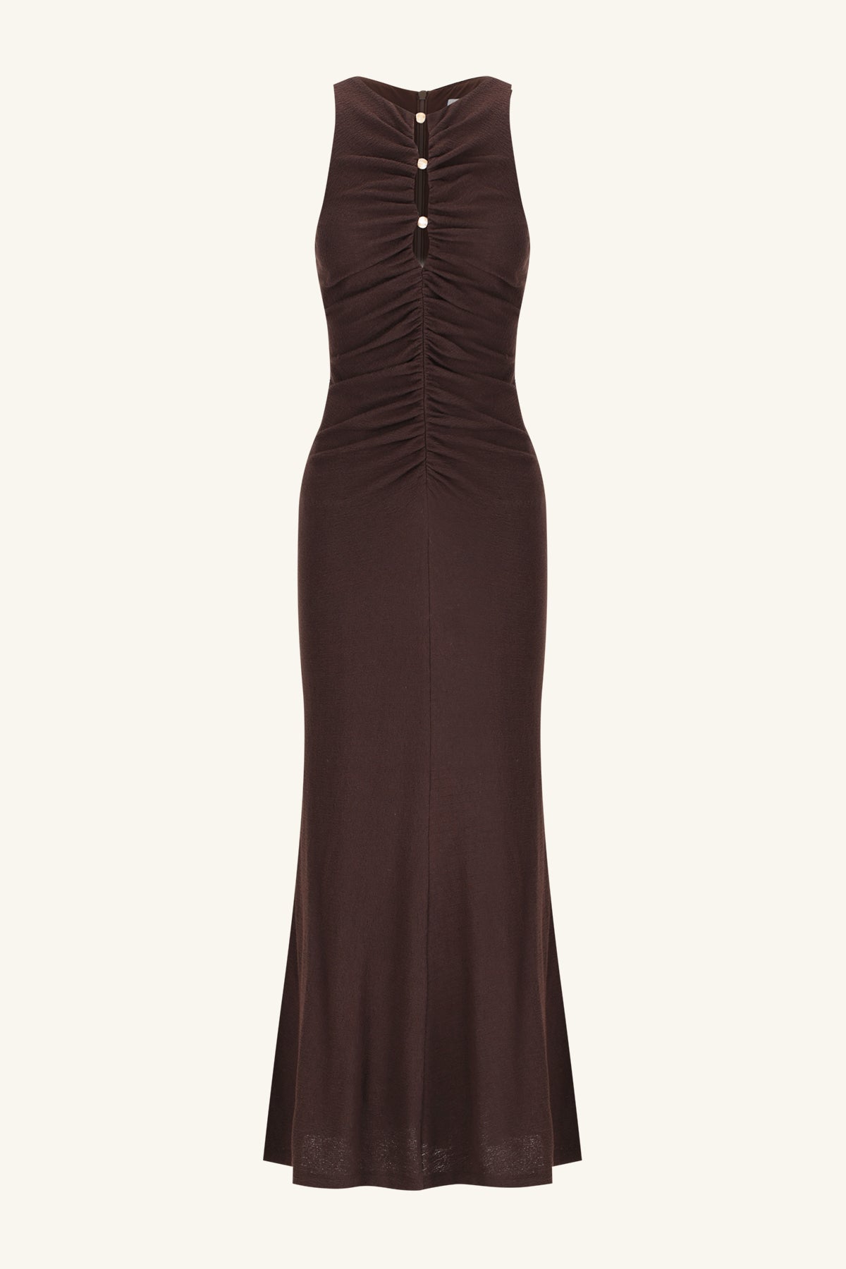 BEAU GATHERED MAXI DRESS - ESPRESSO_G