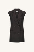 VENTO SLEEVELESS BLAZER DRESS - BLACK