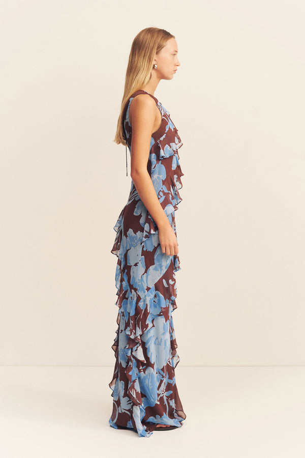 OLSON RUFFLE MAXI DRESS_S