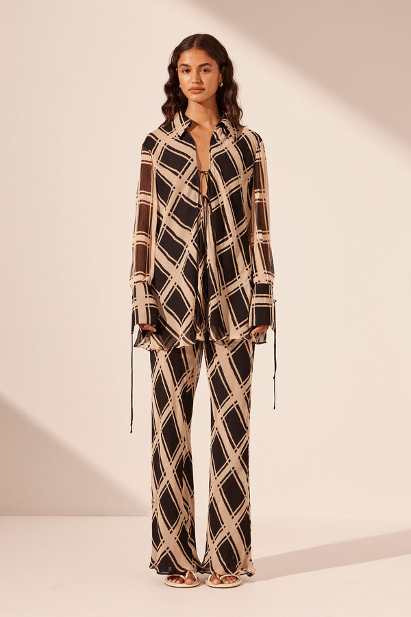 RICO BIAS CUT FLARED PANT_F