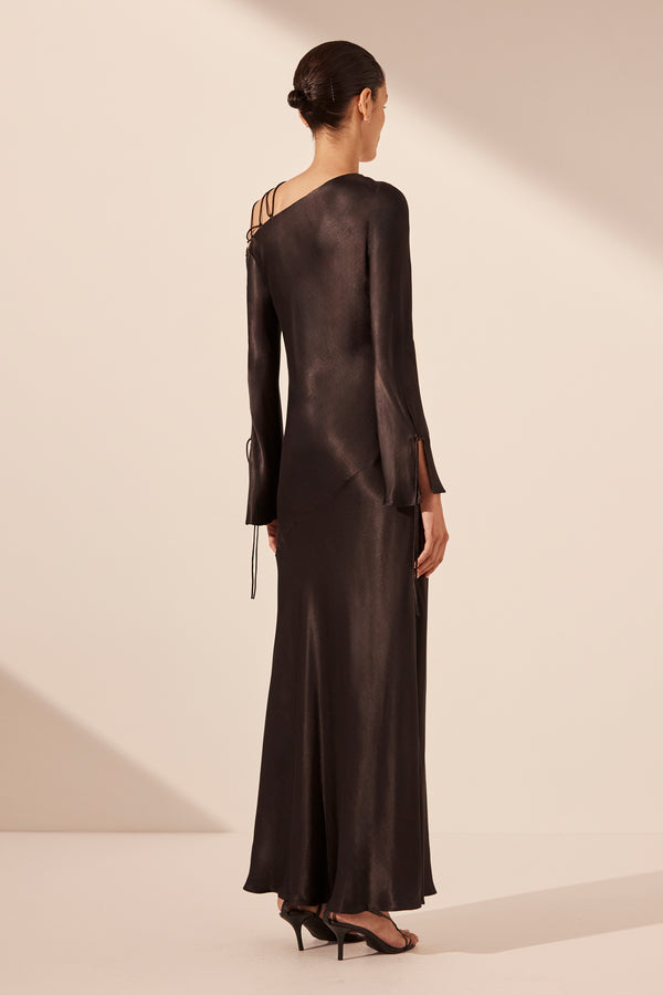 NORA LACE DETAIL MAXI DRESS - BLACK_B