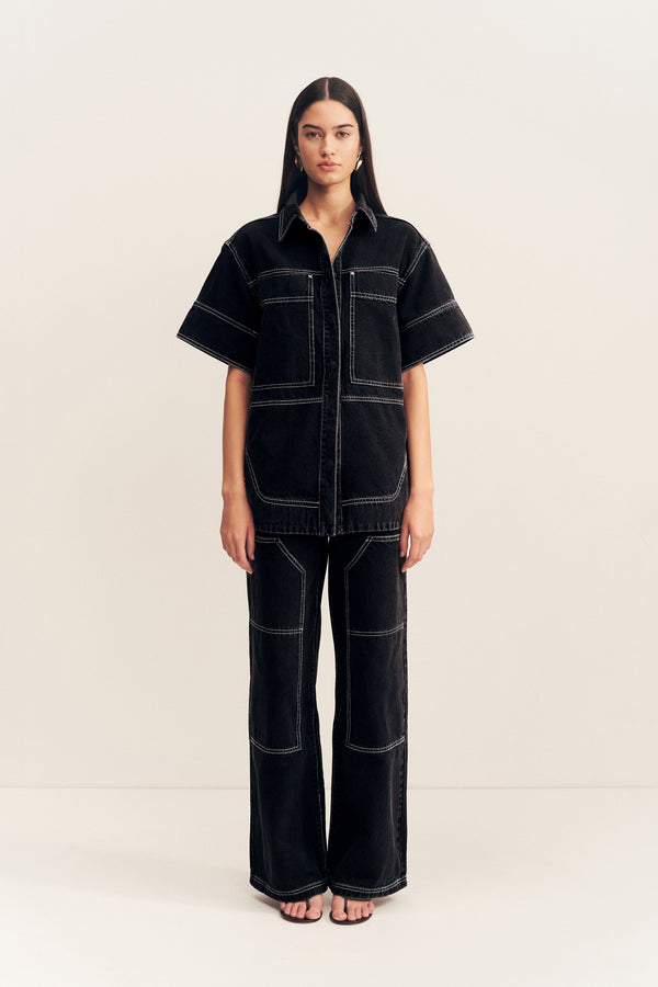MERCER SHORT SLEEVE SHIRT - BLACK_F