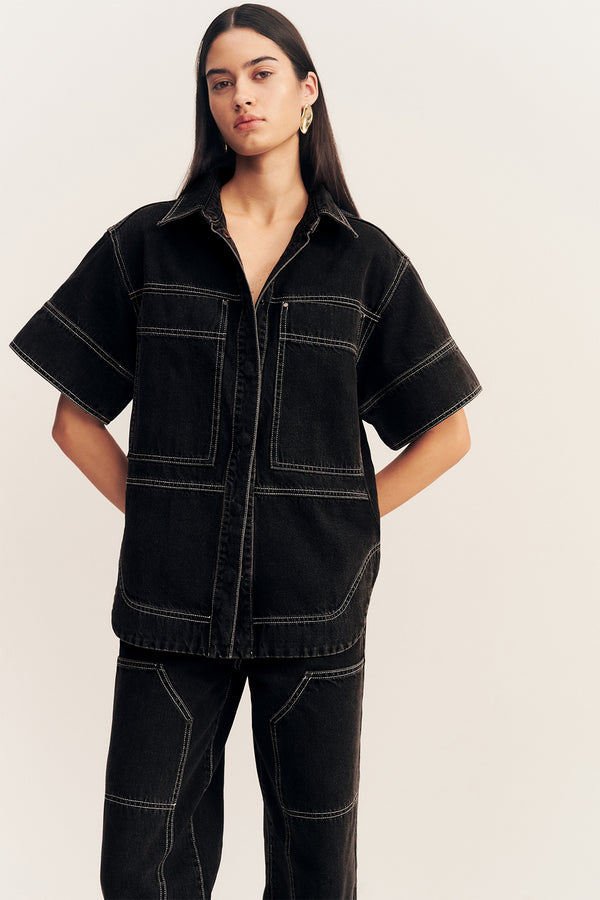 MERCER SHORT SLEEVE SHIRT - BLACK_D
