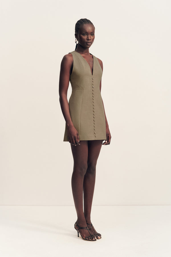 ASHER FITTED MINI DRESS - ROCK