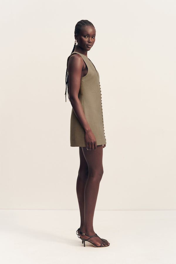 ASHER FITTED MINI DRESS - ROCK