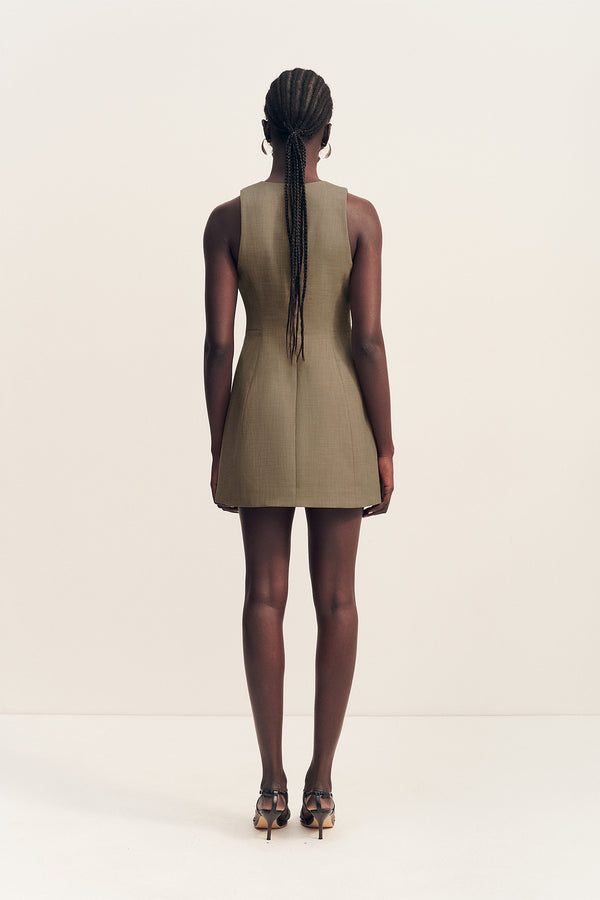 ASHER FITTED MINI DRESS - ROCK