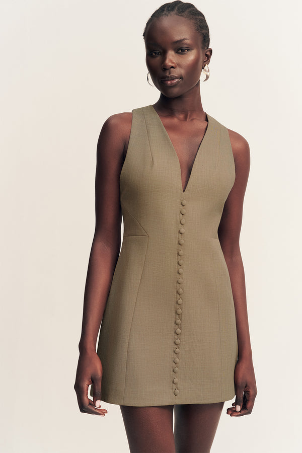 ASHER FITTED MINI DRESS - ROCK