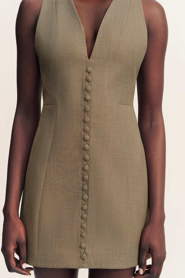 ASHER FITTED MINI DRESS - ROCK