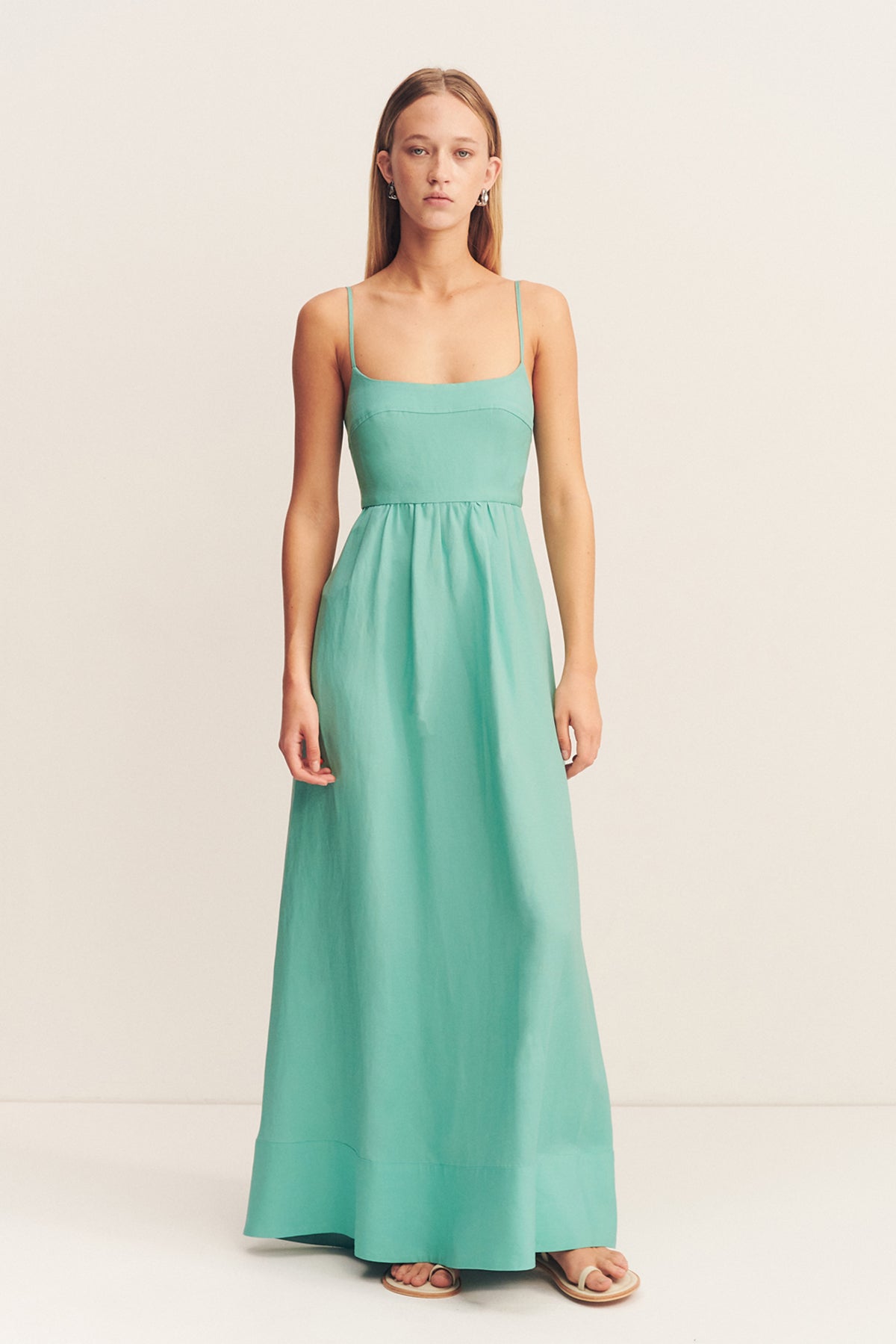 ALEC LOW OPEN BACK MAXI DRESS - POOL BLUE_F