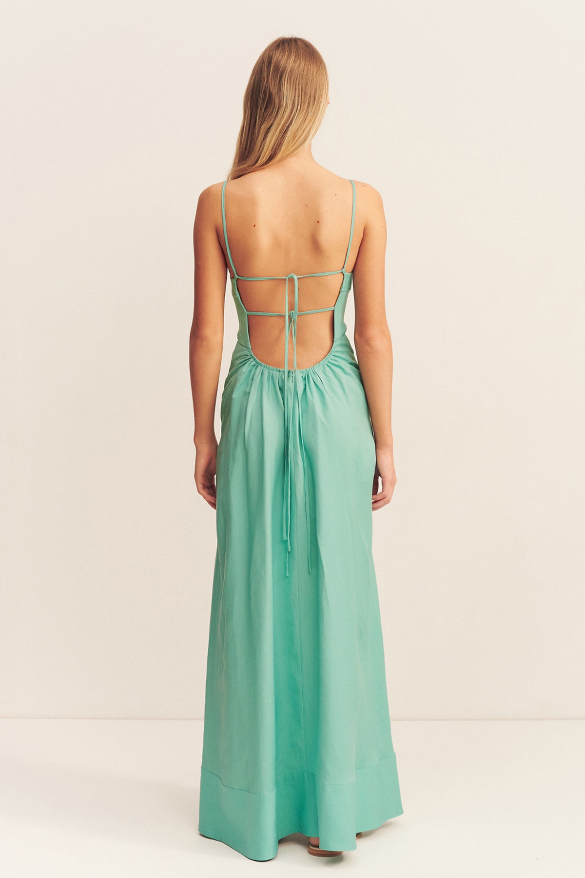 ALEC LOW OPEN BACK MAXI DRESS - POOL BLUE_B