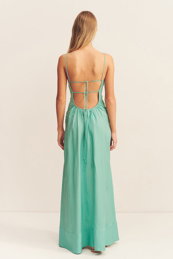ALEC LOW OPEN BACK MAXI DRESS - POOL BLUE_B