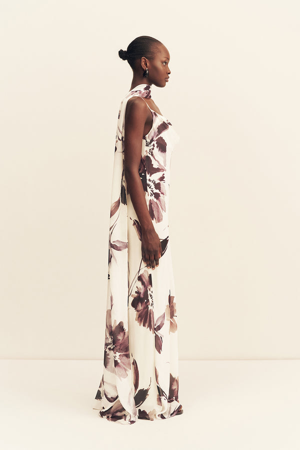 MARPESSA BIAS MAXI DRESS WITH SCARF